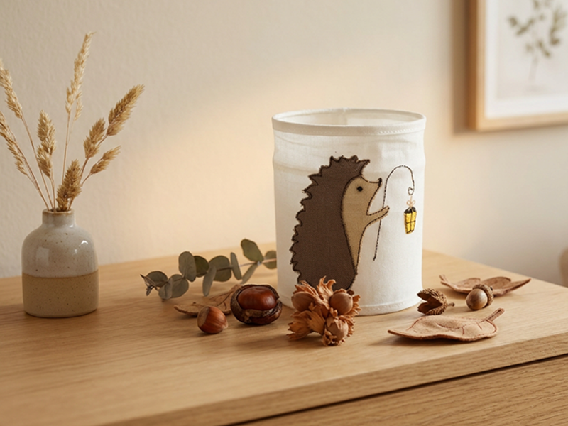 Preview: Igel mit Laterne - doodle Stickdatei